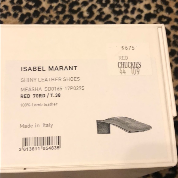 Isabel Marant red shiny leather mules size 38 - Picture 6 of 7